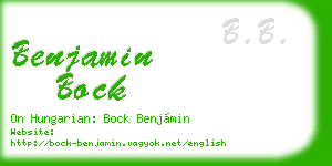 benjamin bock business card